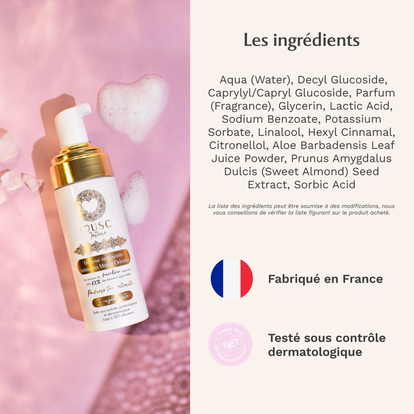 Mousse nettoyante Intime Monoï Oriental - La Rayonnante